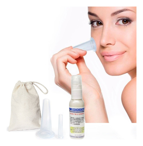 Kit Ventosas Chinas Faciales + Serum Rostro Cupping Silicona