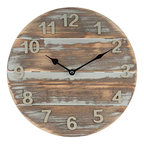 404-3430w Reloj De Pared Panel De Madera De Cuarzo De 1...