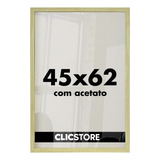 Moldura 42x62 Quadro Decorativo Acetato Poster Foto Corredor Cor Carvalho Liso