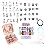 Kits Para Creación De Pulseras Charms De Tonos Rosados