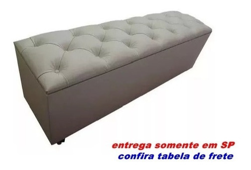 Bau Puff Calçadeira Recamier Beira De Cama Casal 1,40m Larg