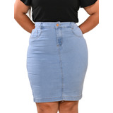 Saias Jeans Plus Size Evangélica Elastano Baratas Básica