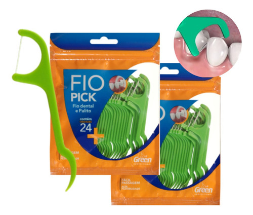 240un Fio Dental Palito Fiopick Alta Flexibilidade Com Cabo