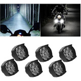 Kit 6 Faros Led Luz Alta Baja Estrobo Auto Moto 9 Led Hiper