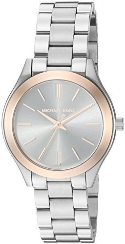 Reloj De Mujer Michael Kors, Mini Slim Runway Silver-tone Mk