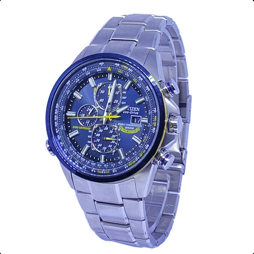 Relógio Citizen Eco Drive Blue Angels At8020-54l Word Time