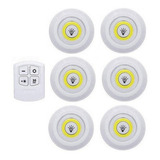 Kit 6 Luminárias Controle Remoto Sem Fio Led Pilha Adesivo