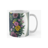 Taza Flor Vintage, Múltiples Flores Silvestres, Lujo, Brilla