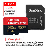 Sandisk Tarjeta De Memoria Extreme Pro Con Adaptador Sd 512g