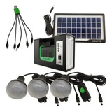 Kit Planta Solar Radio Portatil Linterna 3 Bombillos Camping