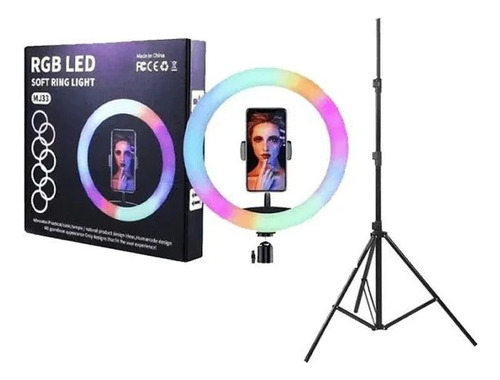 Aro De Luz Led Rgb 33cm Fotografia, Selfie   + Tripode Mj33