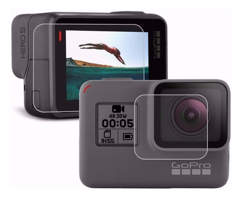 Película Proteção Lente E Tela Lcd Gopro Hero 5 6 7 Black