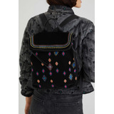 Mochila Nueva Bordada Desigual Negro July