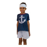 Pijama Curto Infantil Masculino De Âncora Para Meninos