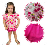 Conjunto Infantil Short E Bata Premium Verão Luxo  Modinha 