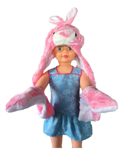 Gorro Touca De Bichinho Infantil Fantasia Alças Longas