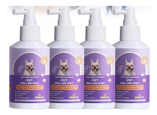 4 Unidades De Spray De Limpieza De Dientes Pet Clean Para Pe