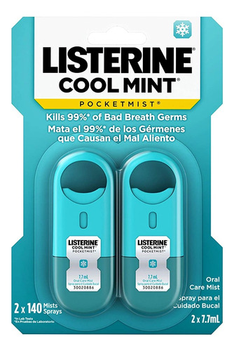 Spray Bucal Listerine Cool Mint Pocketmist Menta Pacote 2 Un