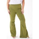 Pantalon Mujer Calza Oxford Palazzo Tiro Alto Cintura Frunce