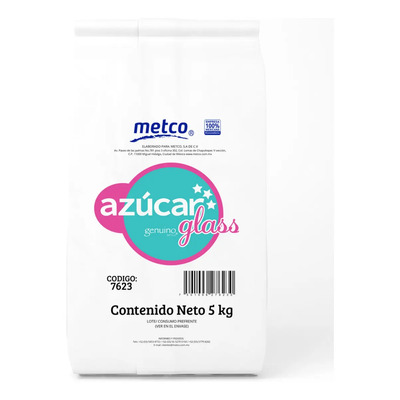 Azúcar Glass Metco 5kg Bulto Azúcar Impalpable Repostería Gourmet | MercadoLibre
