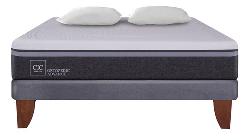 Cama Europea 2 Plazas Cic Ortopedic Advance + Almohadas