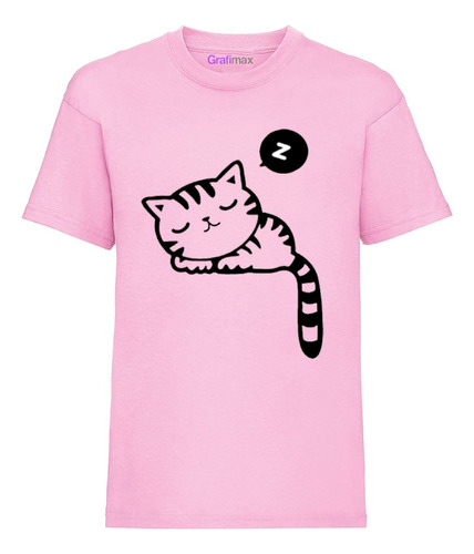 Polera Gato Durmiendo Cat Kawaii Mujer Grafimax