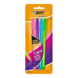 Canetas Coloridas Bic Fashion Esferográficas  - Kit 4 Cores