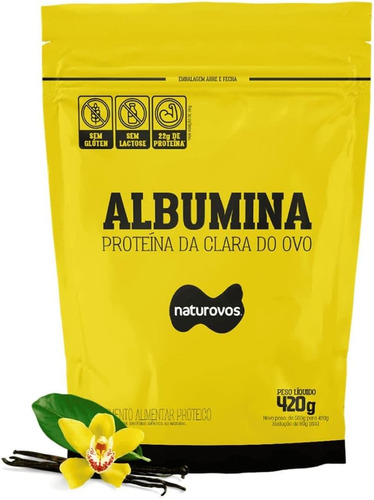 Albumina Naturovos Sabor Baunilha Em Sachê De 420g