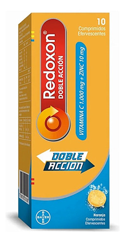 Redoxon Doble Acción Vit C 1g. + Zinc 10mg 10 Com Eferves Sabor Naranja