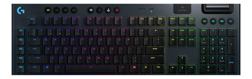 Teclado Gamer Bluetooth Logitech Serie G G915 Qwerty Gl Clicky Inglés Us Color Negro Con Luz Rgb