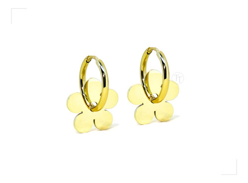 Aretes Arracadas Titanio 18k By Thi Tur® Trébol