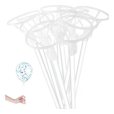 paquete con 100 Popotes y 100 bases Porta Globo Con Base 45cm ideal para Globo Burbuja Luz Led Color Transparente soporte base bastones bastón para globos | MercadoLibre