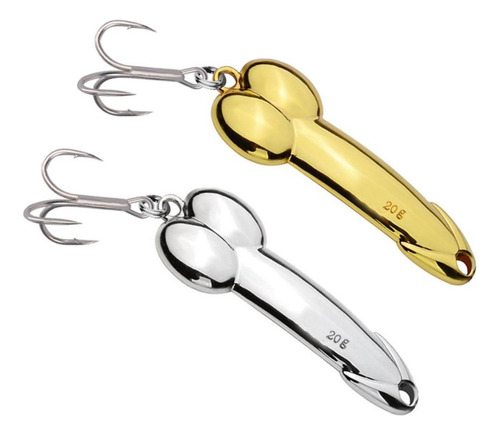 Cucharas Ondulantes Pesca Platinas Pene 3d Metal Spinner X 2