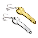 Cucharas Ondulantes Pesca Platinas Pene 3d Metal Spinner X 2