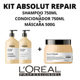 Kit Absolut Repair Loreal Sh 750ml + Cond 750ml + Másc 500g