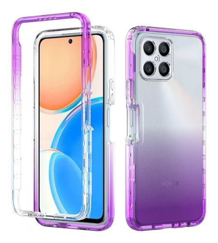 Funda 2 En 1 Rudo Para Modelos Huawei Bicolor Transparente