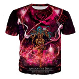 Playera Dorada Con Estampado Digital Saint Seiya Rose Demon