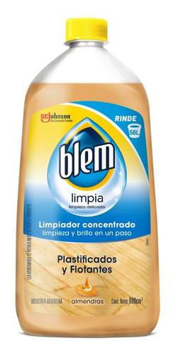 Limpiador Pisos Plastificados Flotantes Blem Almendras 800ml