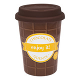 Jarro Mug 300ml Con Tapa Silicona Chocolate Oxford