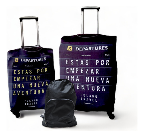 Kit Viaje Funda Para Valija 23 Kg + Cabina + Mochila Liviana