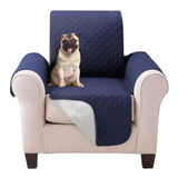 Protector Sofa, Forro, Mueble, Doble Faz Azul/gris 1 Puesto