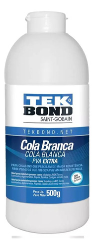 Cola Branca Pva Extra Forte 1kg Artesanato Madeira Tekbond