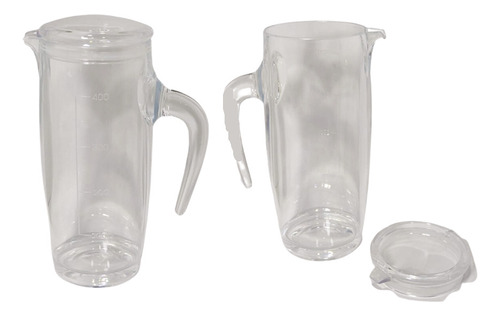 Vaso Pocillo Jarra Transparente 500ml Con Tapa Cocina