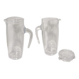 Vaso Pocillo Jarra Transparente 500ml Con Tapa Cocina