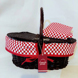 Canasta Picnic Gde Hermosa Con Complementos Y Cojines