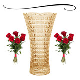 Jarro Decorativo Para Buquês Flores E Plantas Cristal Eco Cor Ambar