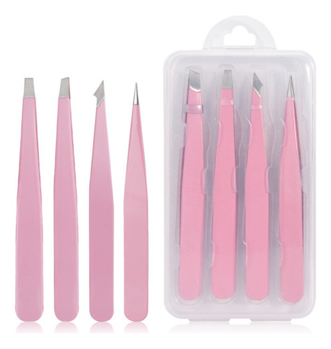 Set De Pinzas Para Cejas Con Estuche De Almacenamiento, 4 Pi