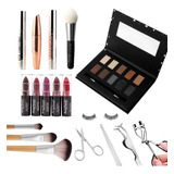 Maquillaje Kit 18 Piezas Sombra Ojos Labial Para Mujer