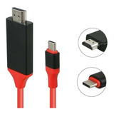 Cable Adaptador Usb Tipo C A Hdmi 4k Rojo 2m