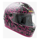 Casco Moto Scooter Mujer Integral Rockwell 929 Mate Rosa  L